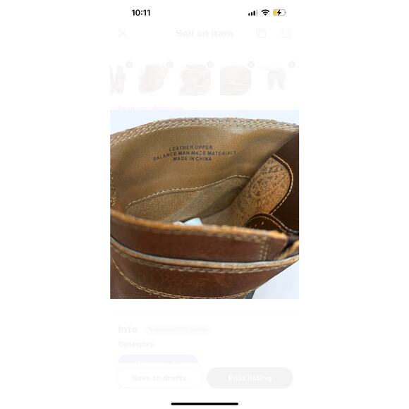 B.O.C. Women’s Brown Leather Heeled Clogs Mules Slip On Brass Buckle Size 7 - Picture 7 of 8